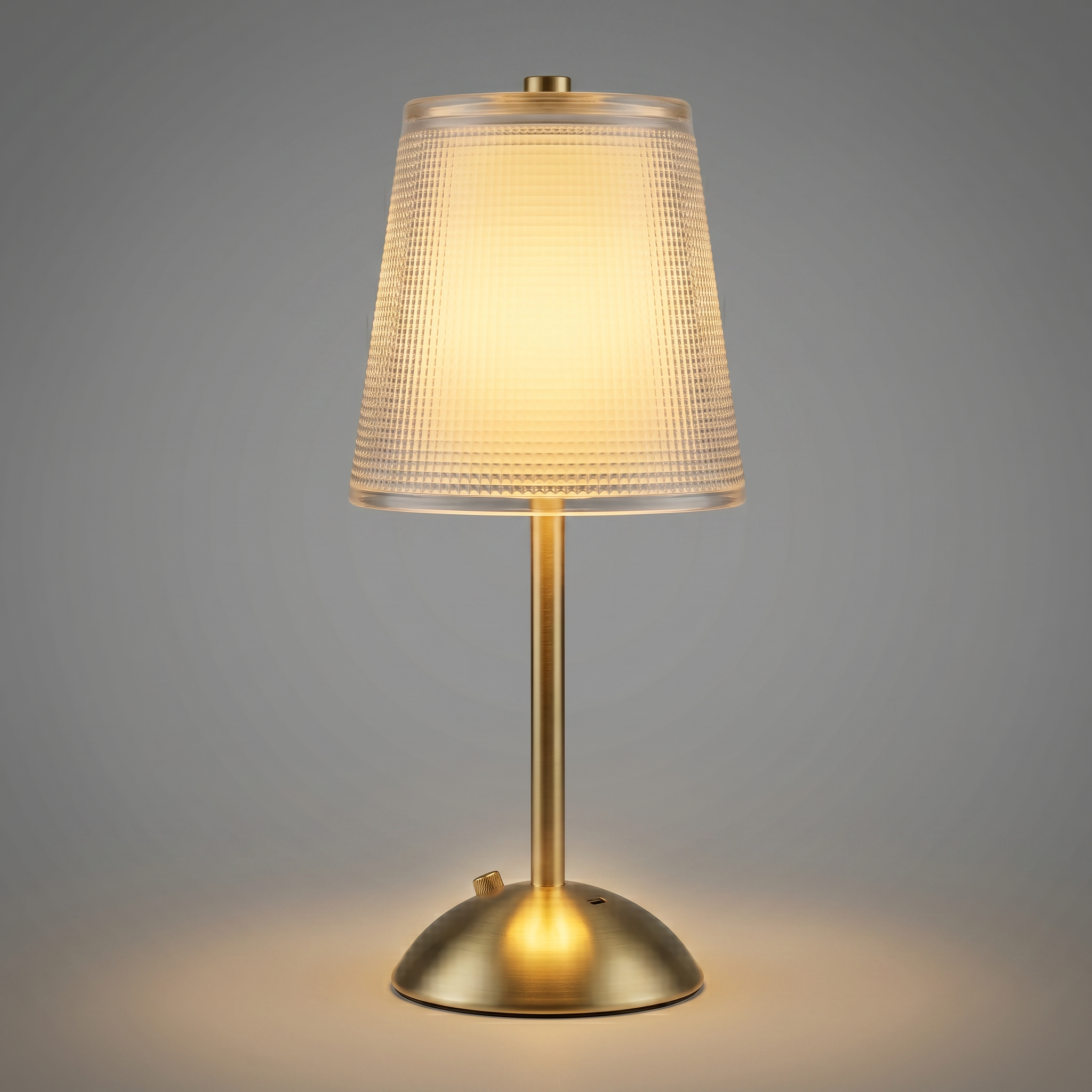 white bg on Proudome Gold LED Table Lamp with Acrylic Diffuser & 3 Color Modes | Modern Bedside Lighting - Image 1