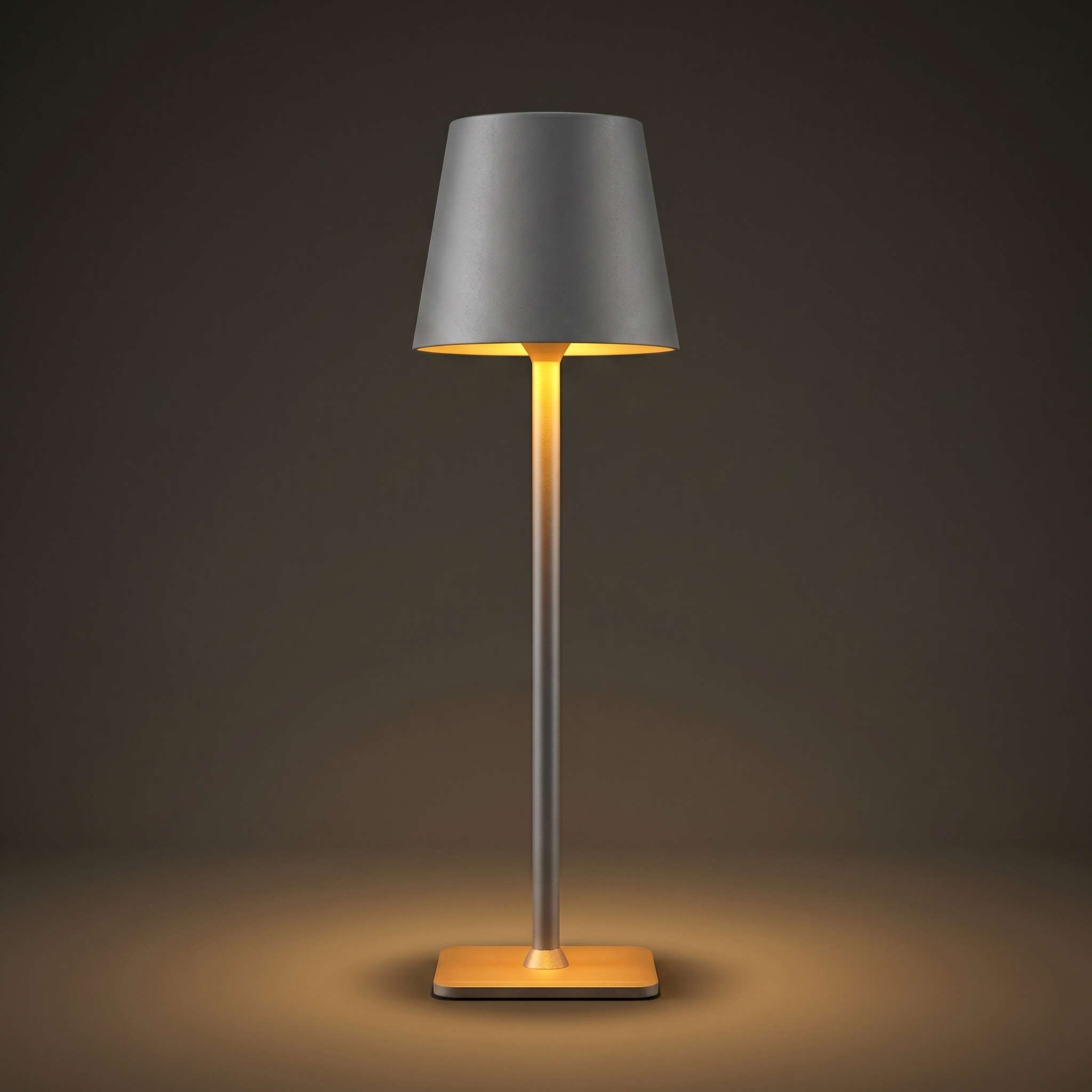 white bg on Proudome Gray LED Table Lamp with Touch Control | Modern Bedside & Desk Mood Light - Image 1