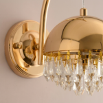 Proudome Luxury Gold LED Crystal Wall Light with 3 Color Modes - Image 5