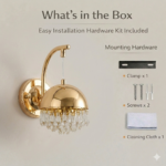 Proudome Luxury Gold LED Crystal Wall Light with 3 Color Modes - Image 8