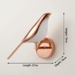 Proudome Rose Gold 3 in 1 LED Bird Wall Light – Modern Decorative Wall Sconce - Image 7