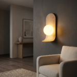 Proudome Wooden Finish Wall Light | Decorative Fiber Globe Wall Lamp with G9 Bulb Included - Image 4