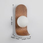 Proudome Wooden Finish Wall Light | Decorative Fiber Globe Wall Lamp with G9 Bulb Included - Image 6