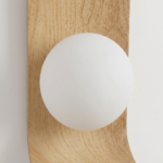 Proudome Wooden Finish Wall Light | Decorative Fiber Globe Wall Lamp with G9 Bulb Included - Image 5