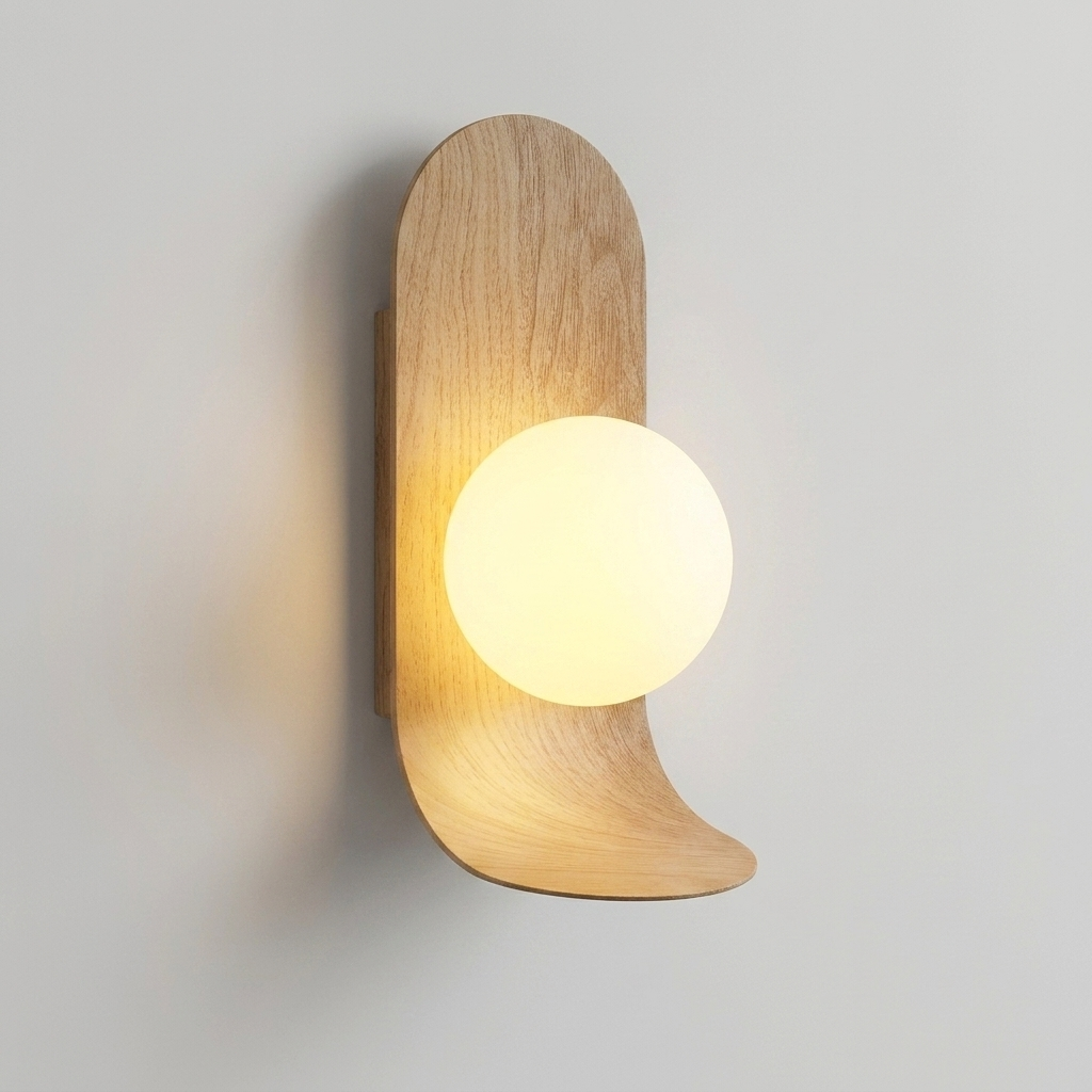 download - 2026-05-20T163545.809 Proudome Wooden Finish Wall Light | Decorative Fiber Globe Wall Lamp with G9 Bulb Included - Image 1