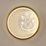 Proudome 3 Color Mode LED Ganesha Wall Light | Decorative Spiritual Round Wall Lamp