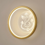 Proudome 3 Color Mode LED Ganesha Wall Light | Decorative Spiritual Round Wall Lamp - Image 3