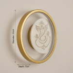 Proudome 3 Color Mode LED Ganesha Wall Light | Decorative Spiritual Round Wall Lamp - Image 7