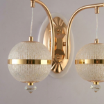 Proudome 3 Color Mode LED Wall Light | Double Globe Acrylic Decorative Gold Wall Lamp - Image 5