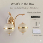 Proudome 3 Color Mode LED Wall Light | Double Globe Acrylic Decorative Gold Wall Lamp - Image 7