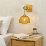 Proudome Jute & Wooden Wall Light – Decorative Rustic Wall Lamp for Living Room, Bedroom & Hallway (Bulb Not included) - Image 2