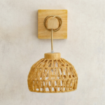 Proudome Jute & Wooden Wall Light – Decorative Rustic Wall Lamp for Living Room, Bedroom & Hallway (Bulb Not included) - Image 3