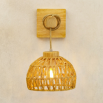 Proudome Jute & Wooden Wall Light – Decorative Rustic Wall Lamp for Living Room, Bedroom & Hallway (Bulb Not included) - Image 4