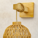 Proudome Jute & Wooden Wall Light – Decorative Rustic Wall Lamp for Living Room, Bedroom & Hallway (Bulb Not included) - Image 5