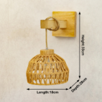 Proudome Jute & Wooden Wall Light – Decorative Rustic Wall Lamp for Living Room, Bedroom & Hallway (Bulb Not included) - Image 6