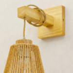 Proudome Jute & Wooden Wall Lamp | Decorative Indoor Wall Lighting for Modern Interiors (Bulb Not included) - Image 5