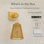 Proudome Jute & Wooden Wall Lamp | Decorative Indoor Wall Lighting for Modern Interiors (Bulb Not included) - Image 7