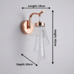 Proudome Rose Gold Acrylic LED Wall Light | 3-in-1 Color Mode Designer Wall Sconce - Image 7