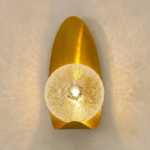 Proudome Decorative Glass Globe Wall Light | Gold Finish Designer Wall Sconce for Modern Interiors (G9 Bulb Included) - Image 4