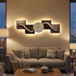 Proudome LED Wall Décor Light with Clock | Modern Decorative Wall Art for Living Room & Bedroom - Image 3