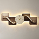 Proudome LED Wall Décor Light with Clock | Modern Decorative Wall Art for Living Room & Bedroom