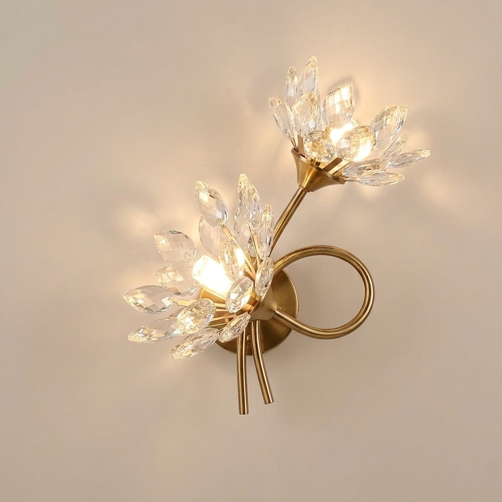 download - 2026-06-03T181454.170 Proudome Crystal Flower Wall Light | Decorative Wall Lamp with G9 Bulb Included - Image 1