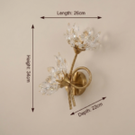 Proudome Crystal Flower Wall Light | Decorative Wall Lamp with G9 Bulb Included - Image 6