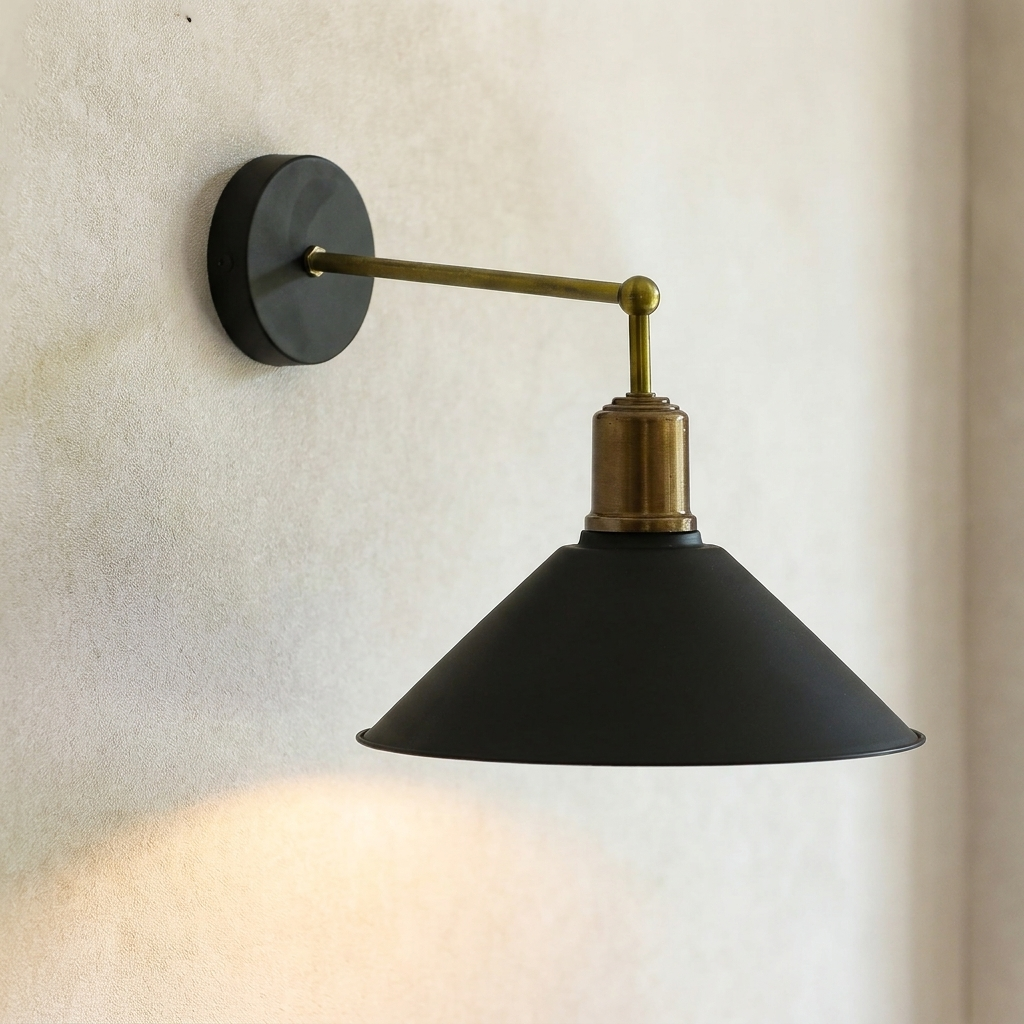download - 2026-06-03T182430.960 Proudome Industrial Metal Wall Light | Modern Black Decorative Wall Sconce (Bulb Not Included) - Image 1