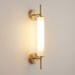 Proudome 3 Color Mode LED Wall Light | Modern Marble Effect Decorative Gold Wall Lamp