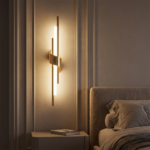 Proudome 3 Color Mode LED Wall Light | Modern Linear Gold Decorative Wall Lamp - Image 3