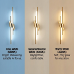 Proudome 3 Color Mode LED Wall Light | Modern Linear Gold Decorative Wall Lamp - Image 4