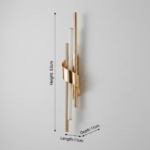Proudome 3 Color Mode LED Wall Light | Modern Linear Gold Decorative Wall Lamp - Image 7