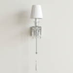 Proudome Crystal Wall Light with Fabric Shade | Luxury Decorative Indoor Wall Lamp (Bulb Not Included) - Image 2