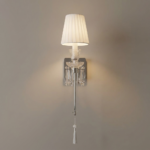 Proudome Crystal Wall Light with Fabric Shade | Luxury Decorative Indoor Wall Lamp (Bulb Not Included) - Image 3