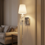 Proudome Crystal Wall Light with Fabric Shade | Luxury Decorative Indoor Wall Lamp (Bulb Not Included) - Image 4