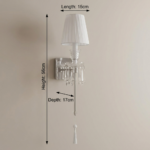 Proudome Crystal Wall Light with Fabric Shade | Luxury Decorative Indoor Wall Lamp (Bulb Not Included) - Image 6