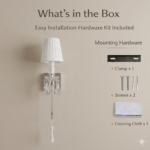 Proudome Crystal Wall Light with Fabric Shade | Luxury Decorative Indoor Wall Lamp (Bulb Not Included) - Image 7
