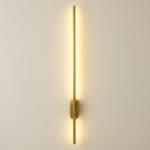 Proudome Gold Finish 3 Color Mode LED Wall Light | Modern Decorative Linear Wall Sconce