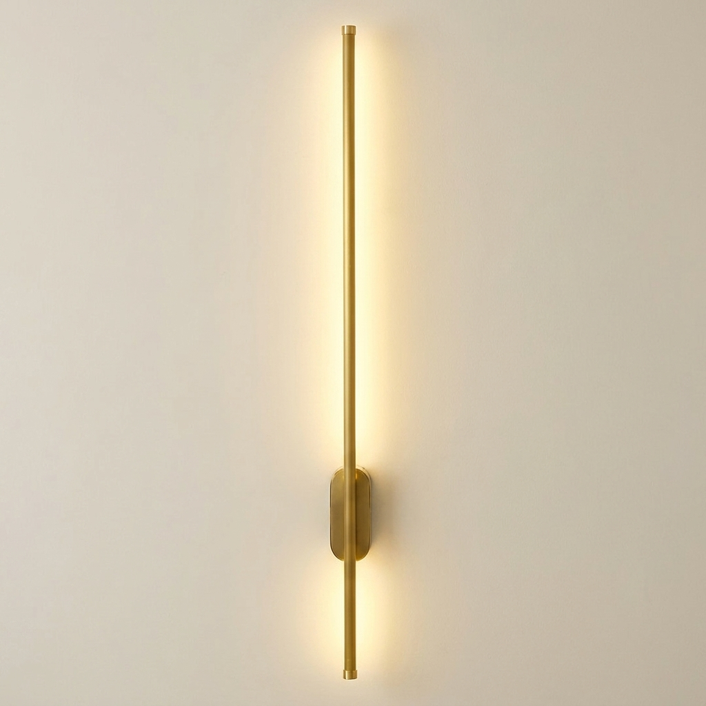 download - 2026-06-09T162007.944 Proudome Gold Finish 3 Color Mode LED Wall Light | Modern Decorative Linear Wall Sconce - Image 1