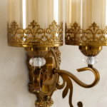 Proudome Amber Glass Double Wall Light | Decorative Vintage Style Wall Sconce (Bulb Not Included) - Image 5