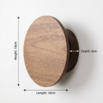 Proudome Wooden Finish LED Wall Light | Modern Round Indoor Outdoor Decorative Lamp - Image 7