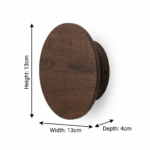 Proudome Wood Finish LED Wall Light | Modern Round Indoor Outdoor Decorative Wall Lamp - Image 7