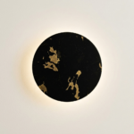Proudome Black Marble Finish LED Wall Light | Modern Round Indoor Outdoor Decorative Wall Lamp