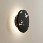 Proudome Black Marble Finish LED Wall Light | Modern Round Indoor Outdoor Decorative Wall Lamp - Image 4
