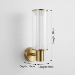 Proudome Modern LED Wall Light | Decorative Cylindrical Gold Wall Lamp - Image 7