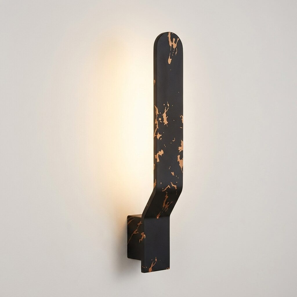 download - 2026-06-20T162819.696 Proudome Black Marble Finish LED Wall Light | Modern Decorative Indoor Outdoor Wall Sconce - Image 1