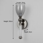 Proudome Smokey Glass LED Wall Light | Modern Decorative Wall Sconce - Image 6