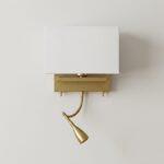 Proudome Fabric Shade Wall Light with LED Reading Light | Modern Bedside Wall Lamp - Image 3