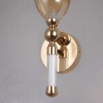 Proudome Amber Glass LED Wall Light | Modern Decorative Gold Wall Lamp - Image 5