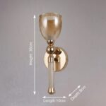 Proudome Amber Glass LED Wall Light | Modern Decorative Gold Wall Lamp - Image 6